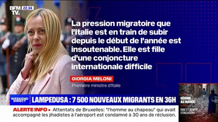 Lampedusa: Giorgia Meloni évoque une "pression migratoire insoutenable"