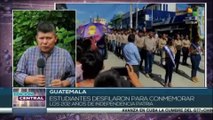 Estudiantes guatemaltecos desfilaron para conmemorar la independencia patria