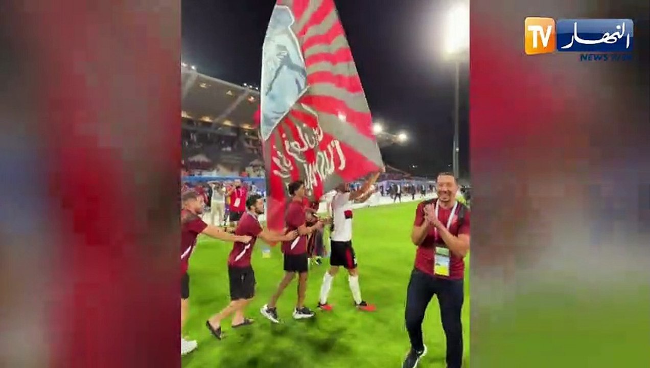 فرحة لاعبي إتحاد العاصمة بعد التتويج بالسوبر الإفريقي على حساب الأهلي المصري