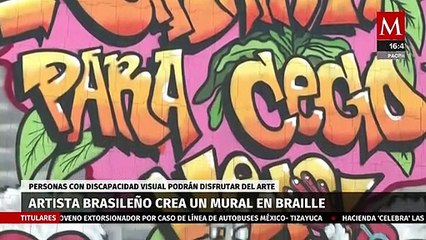 Artista crea un mural para personas con discapacidad en Brasil