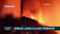 Lahan Ilalang di Lebak Banten Terbakar Akibat Puntung Rokok