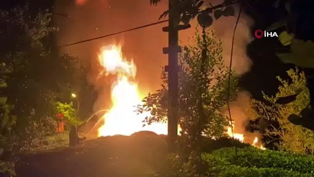 Rize'de yangın paniği: Vatandaşlar alevlere bahçe hortumuyla müdahale etti