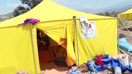TRT Haber Fas'ta: Afetzedeler için çadır kentler kuruldu