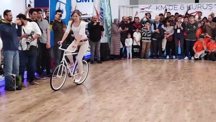 Girl Biker Performs - You Must See