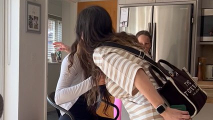Hugs, tears & laughter galore as woman surprises her family after 6 years of living apart