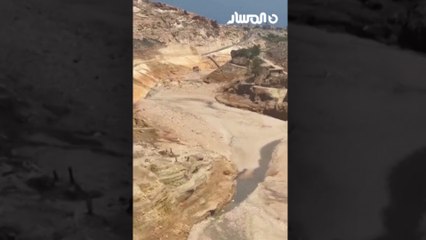 La presa de Derna, vacía tras la tormenta 'Daniel'