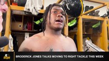 Steelers OL Broderick Jones Talks Moving To Right Tackle | Blocking Myles Garrett