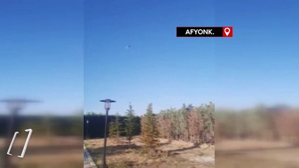 Afyonkarahisar'da otelin bahçesine helikopter düştü