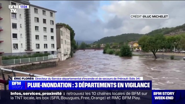 Vigilance pluie-inondation: Depuis ce matin, on a plus de 140 sapeurs-pompiers sur le terrain , affirme Éric Florès (SDIS 34)
