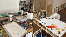 Exclusivo: estos son los últimos trazos y bocetos del maestro Fernando Botero en su estudio de Mónaco