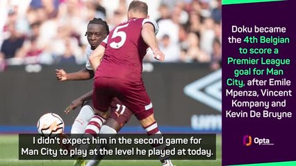 Guardiola 'didn't expect' Doku's immediate impact