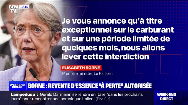 Carburants: les stations pourront vendre à perte sur une période limitée de quelques mois , annonce Élisabeth Borne