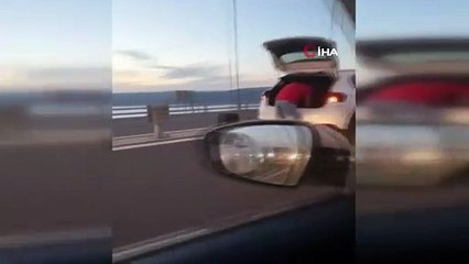 Osmangazi Köprüsü'nde tüm araçların lastikleri aynı anda patladı