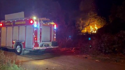 Corpo de Bombeiros combate incêndio em vegetação no 14 de Novembro