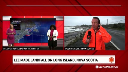 Waves and winds kick back up after Lee's landfall in Nova Scotia