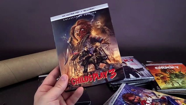 Scream Factory Chucky 4-7 Movie Set With Posters and Prism Sticker Unboxing
