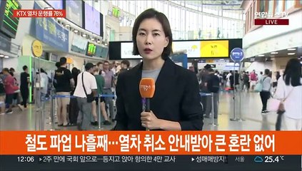 철도노조 파업 나흘째…KTX 열차 운행률 76%