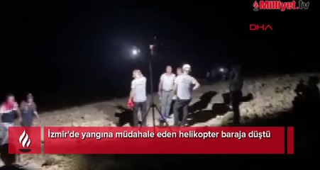 İzmir'de yangına müdahale eden helikopter düştü