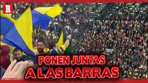 Las BARRAS de América y Chivas estuvieron juntas en el Estadio Azteca