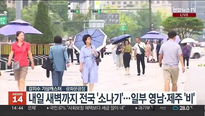 [날씨] 휴일 요란한 소나기…남부 30도 안팎 늦더위