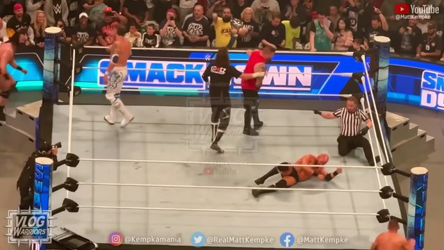 Kevin Owens, Sami Zayn and Drew McIntyre Celebrate with Edge after WWE Smackdown 8/18/23!