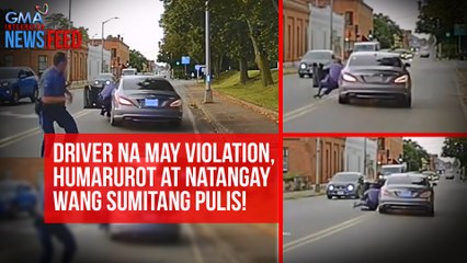 Descargar video: Driver na may violation, humarurot at natangay ang sumitang pulis! | GMA Integrated Newsfeed