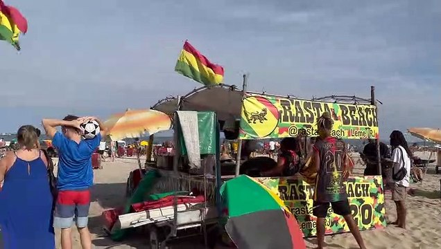 BEACH Leblon WALK In Brazil 1080P Rasta Beach Rio de Janeiro