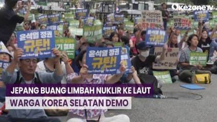 Jepang Buang Limbah Nuklir ke Laut, Warga Korea Selatan Demo