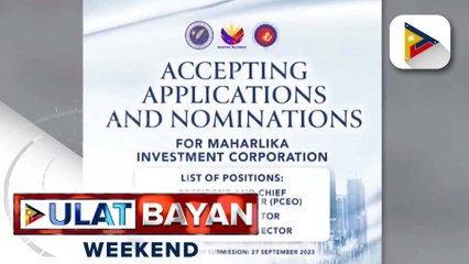 Aplikasyon at nominasyon para sa Maharlika Investment Corporation Board of Directors, nagbukas na