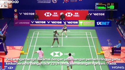 Apriyani  Fadia Juara Hong Kong Open 2023, Taklukkan Pearly Tan Thinaah Muralitharan