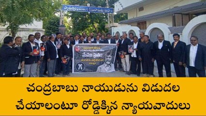 నంద్యాల జిల్లా: చంద్రబాబు కోసం రోడ్డెక్కిన న్యాయవాదులు