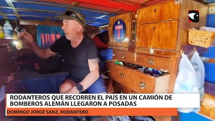 Rodanteros que recorren el país en un camión de bomberos alemán llegaron a Misiones