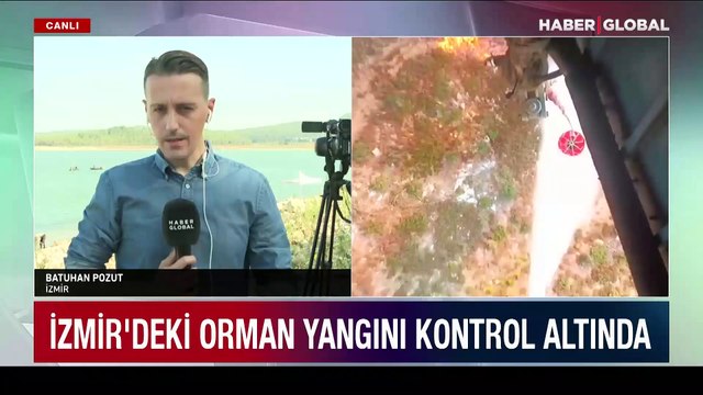 İzmir'deki orman yangınına müdahale eden helikopter baraja düştü