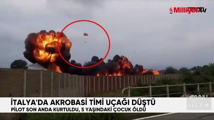 İtalya'da bir akrobasi uçağının düşmesi sonucu 5 yaşındaki çocuk öldü