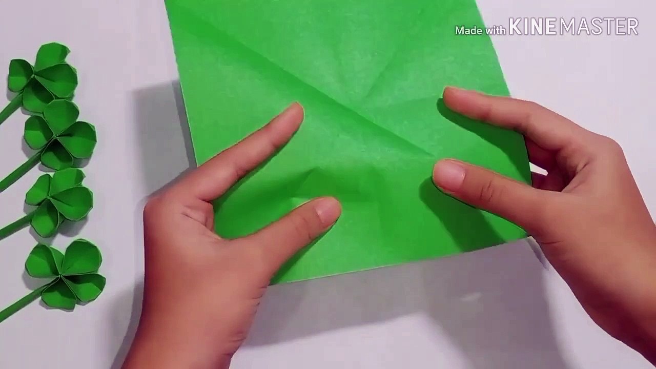 how to make origami clover leaves