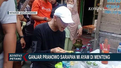 Ganjar Pranowo Sarapan Mi Ayam di Menteng Jakarta, Pemilik Kaget, Warga Berebut Foto!
