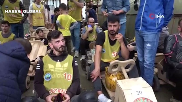 Rize’de ‘Lazralli Tahta Arana yarışları’ renkli görüntülere sahne oldu: Heyecanlıyım, 2. vitese taktım bu sefer