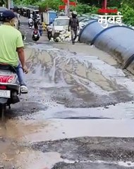 कांजुरच्या रस्त्याची चाळण.. खड्ड्यांचा रस्ता!
