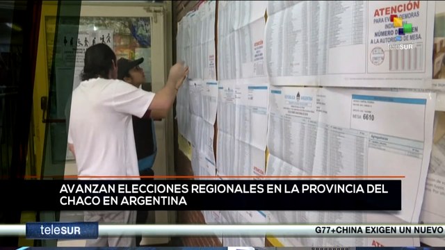 teleSUR Noticias 11:30 17-09: Avanzan elecciones regionales en la provincia del Chaco en Argentina