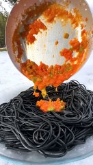 murekkep balikli spagetti nasil yapilir siyah makarna