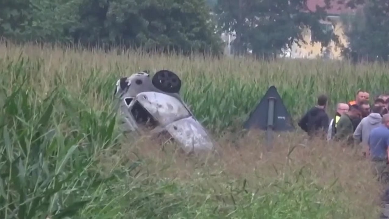 Aftermath of Italy’s Frecce Tricolori aircraft crash that killed child
