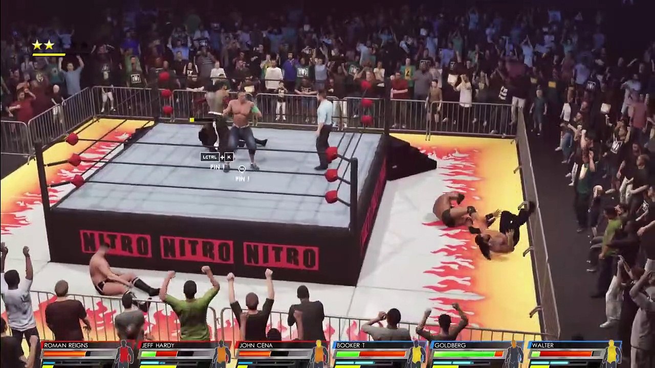 WWE BOOKER T, GOLDBERG & WALTER vs ROMAN REIGNS, JEFF HARDY, JOHN CENA