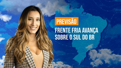 Previsão Brasil - Frente fria avança sobre o Sul do BR