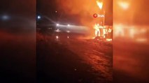 Turgutlu'da saman yüklü kamyon alev alev yandı