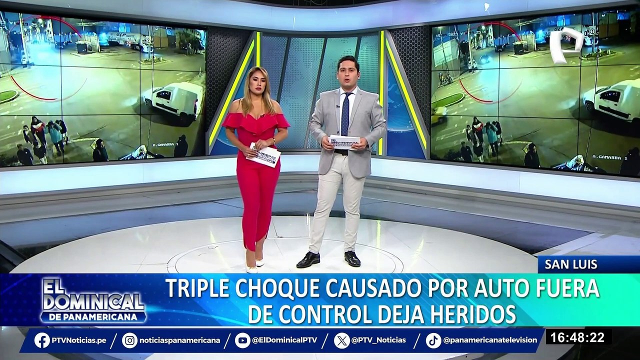 Triple choque causado por auto fuera de control deja dos heridos en San Luis