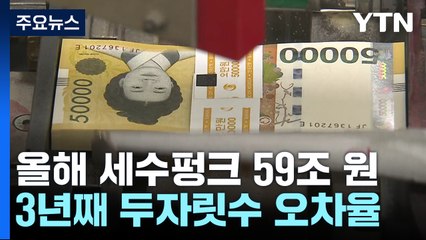 올해 세수 부족 59조...3년 연속 두자릿수 오차율 / YTN
