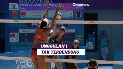 Highlight Voli Pantai Putri Asian Games 2023: Unggulan 1 dari China Hentikan Jepang