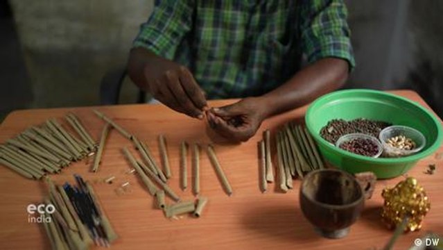 Replacing plastic pens with paper and plant seeds