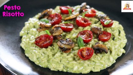 Veg Pesto Risotto Recipe | Restaurant Style Basil Pesto Risotto Recipe