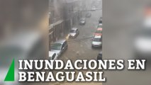 Fuertes lluvias y granizo provocan incidencias en Benaguasil (Valencia)